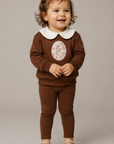 Madeline Girl Patch Print Sweatshirt Set