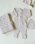 Li And Me Cream Cardigan Set