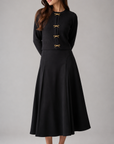 Hev And Bloom Brown Knit Cardigan With Bow Buttons Detail