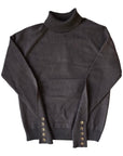 Hev And Bloom Brown Turtleneck With Sleeve Buttons