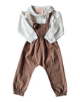 Little Tempest Beige Baby Girls Halter Romper With Shirt