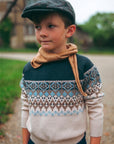 Sweet Threads Navy Mountain Heirloom Sweater