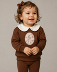 Madeline Girl Patch Print Sweatshirt Set