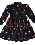 Teela Black Embroidered Dress