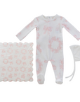 Kipp White/Pink Petit Toile Footie Set