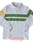 Kix White\Green\Yellow Long Sleeve Polo
