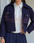 Twinset Classic Blue Jacket With Pockets