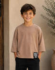 Booso Long Sleeve Khaki Top