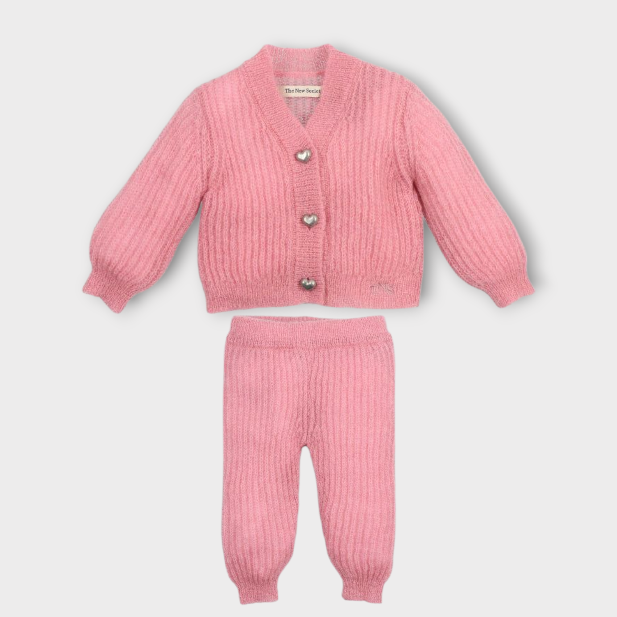 The New Society Pink Knit Cardigan Set