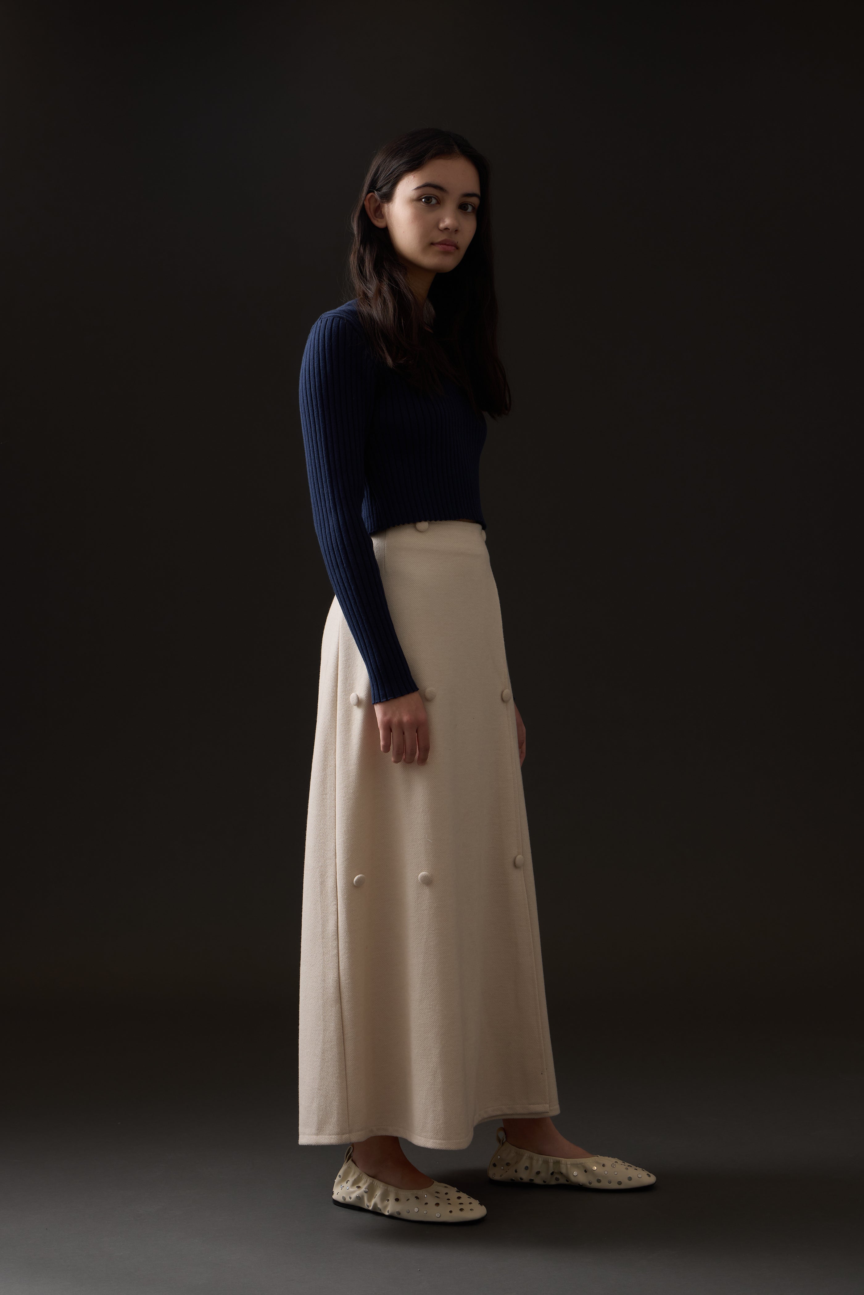 Soir Teen Natural Becky Midi Skirt