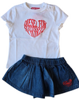 Diesel Heart Denim Short Set