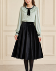 Elisabetta Franchi Black Velvet Midi Skirt