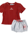 Loud Eyes Logo Print Striped Bloomer Set
