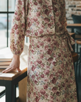 Goldthread Flower Print Skirt Set