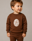 Madeline Boy Stamp Print Sweatshirt Set