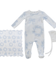 Kipp White/Blue Petit Toile Footie Set
