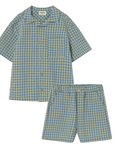 My Little Cozmo Blue Gingham Shorts Set