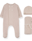 One + In The Family Pink Footie Set