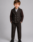 Mann Brown Cable Knit Sleeves Blazer