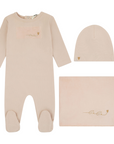 Noggi Pink Velour Patch Footie Set