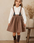 Little Tempest Beige Wool Suspender Skirt