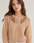 Laurent Stone Millicent Embellished Cardigan Top