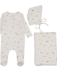 Bee And Dee Sweet Berry Print Footie Set