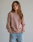 Tangerine Mauve Wool Knit Sweater