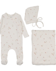 Bee And Dee Sweet Berry Print Footie Set