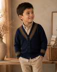 Sweet Threads Blue Nordic Knit Cardigan
