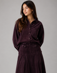 Degree Burgundy Front Pocket Detail Corduroy Skirt