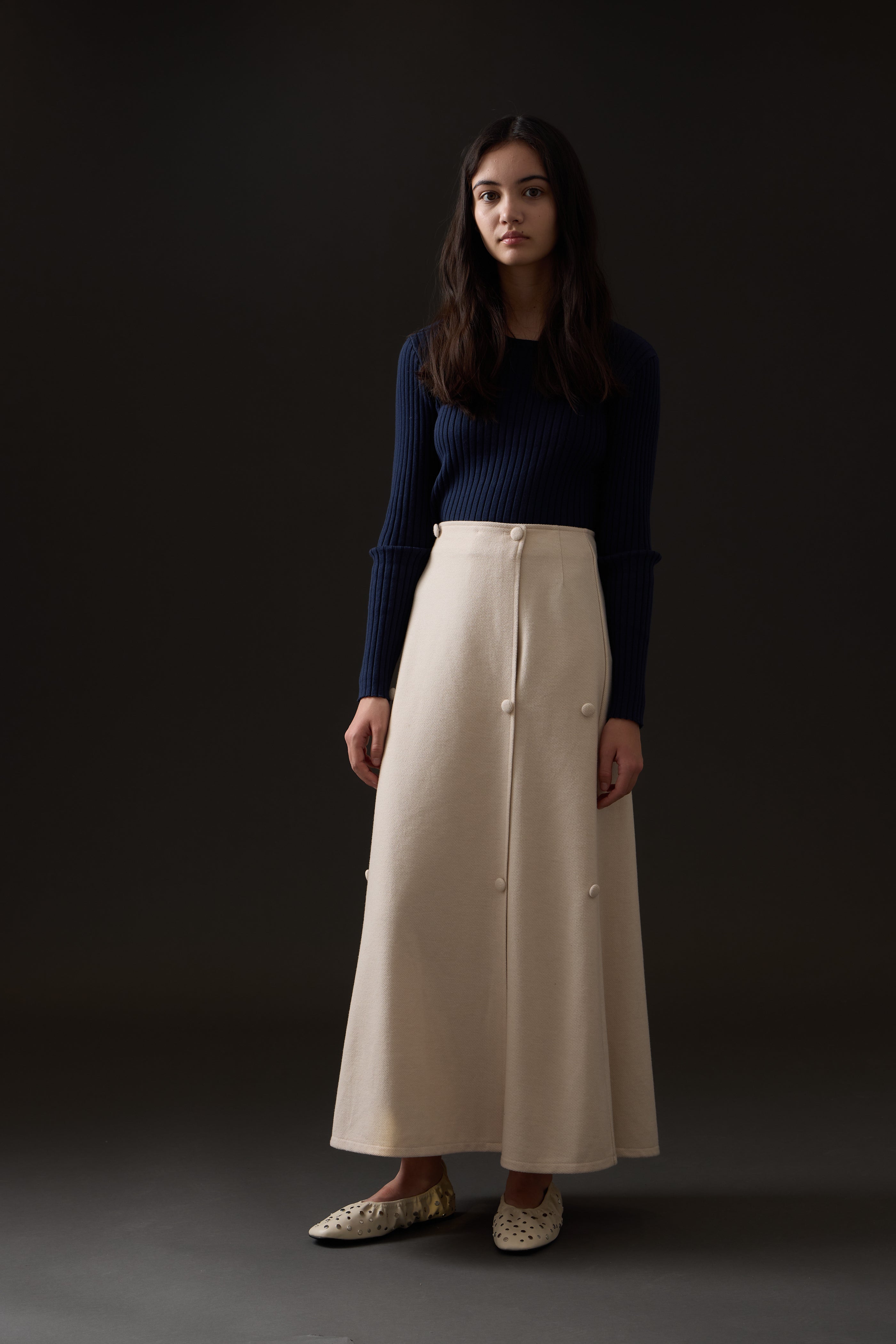Soir Teen Natural Becky Midi Skirt