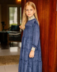 Pouf Navy Velour Robe