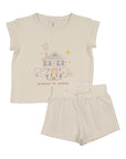 Lil Legs Cream House Marled Girl Set