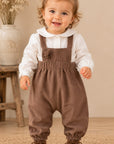 Little Tempest Beige Baby Girls Halter Romper With Shirt