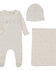 Bee And Dee Watercolor Bib Footie Set