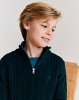 Ao76 Dark Green Rene Mock Neck