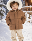 Ducc Camel Coat With White Fur