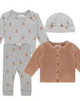 Tiny Story Teddy Bear 4pc Cardigan Set