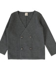 Lil Legs Mid Grey Double Breasted Knit Blazer