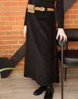 Marli Riches Teen Black/Brown Corduroy Skirt With Pocket