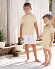Jaybee Yellow Sand Coconut Short Sleeve Polo