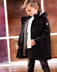 Denali Classic Black Multi Check Hooded Wool Coat