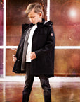 Denali Classic Black Multi Check Hooded Wool Coat