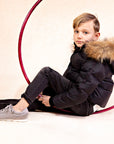 Denali Classic Black Coat With Fur