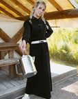 Elements Black Maxi Skirt With Silver Waistband