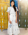 Hev And Bloom White Embroidered Flower Dress
