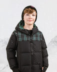 Ellabee Black Green Plaid Oliver Down Jacket