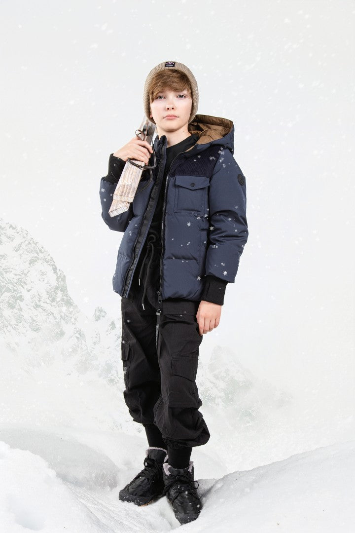 Ellabee Navy Corduroy Olive Lining Oliver Down Jacket