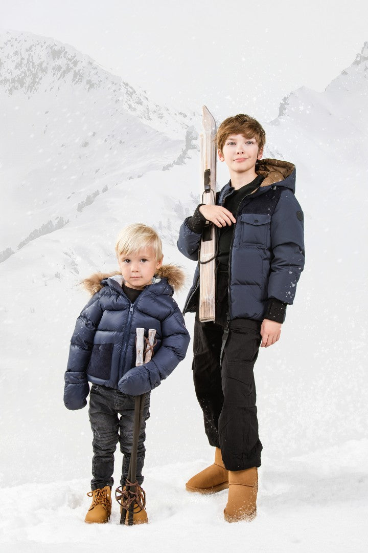 Ellabee Navy Corduroy Olive Lining Oliver Down Jacket